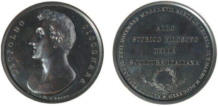 Antonio Fabris, In memoria di Leopoldo Cicognara, 1834 (bronzo; mm 52; g -)