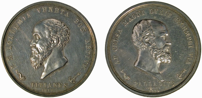 Francesco Putinati, Medaglia ufficiale-premio della Imperial Regia Accademia di Belle Arti di Venezia, 1819 (argento; mm 54,5; g 73,6)