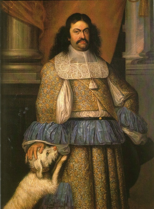 Ranuccio II Farnese, duca di Parma e Piacenza, ritratto assieme ad uno dei suoi fedelissimi cani