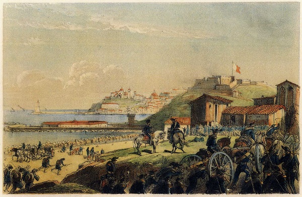 La città di Ancona assediata da terra nel 1799