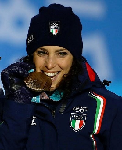L'azzurra Federica Brignone, terza nel Super-G femminile e vincitrice della classifica di combinata 2018-2019