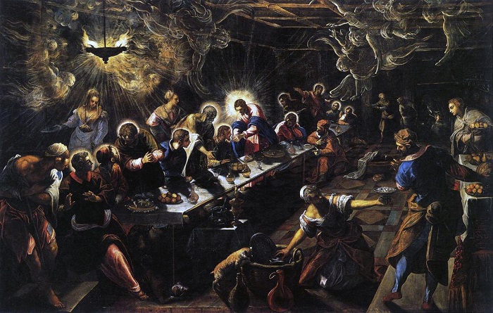 1592-1594. Jacopo Robusti detto il Tintoretto, "Ultima cena" (Venezia - Basilica di San Giorgio Maggiore)