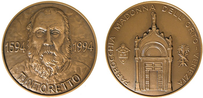 1994. IV centenario della morte di Tintoretto (AE, mm 45; Venezia, Museo Correr, XXXIX, 5927)