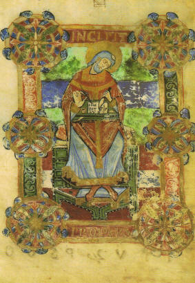 Miniatura raffigurante san Venanzio Fortunato, vescovo di Poitiers