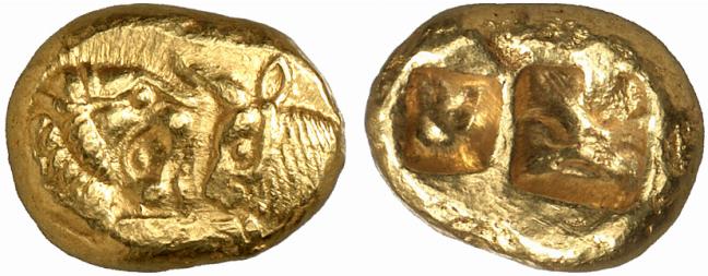 Lidia, statere di Creso risalente al periodo 561-546 a.C. (elettro, g 8,03)
