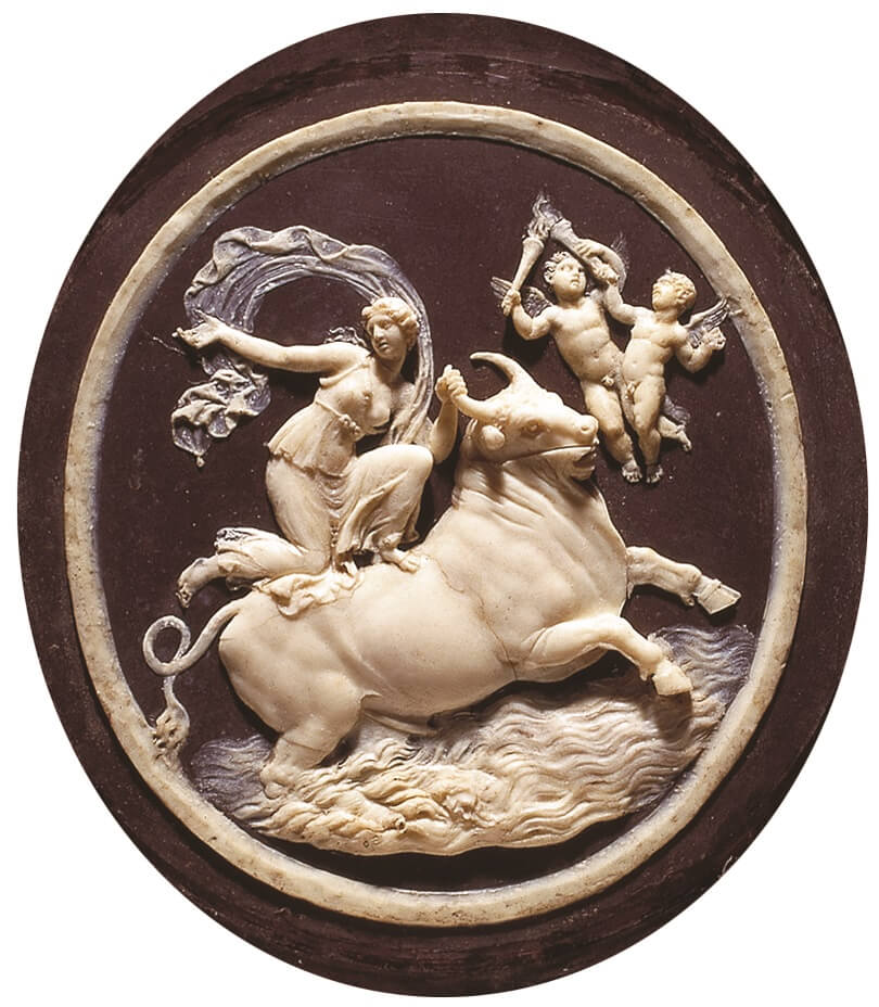 "Europa e il toro", uno dei tanti piccoli capolavori del grande Benedetto Pistrucci (Roma 1784 - Windsor 1855)