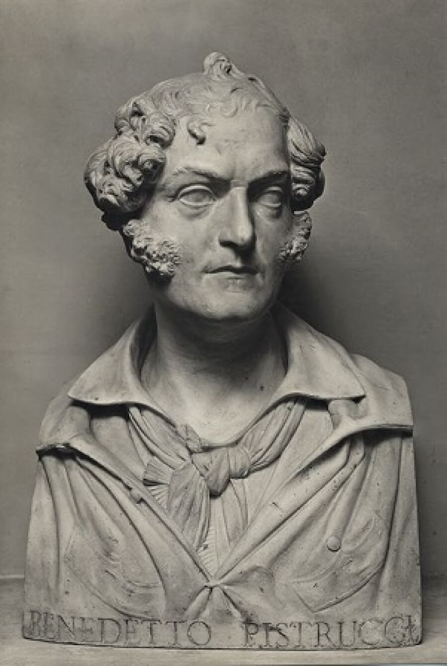 Busto di Benedetto Pistrucci, autore fra l'altro del san Giorgio che uccide il drago ancora oggi coniato sulle sovrane d'oro britanniche