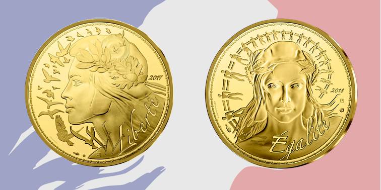 Le allegorie di Libertà e Uguaglianza effigiate in moneta nel 20178 e nel 2018