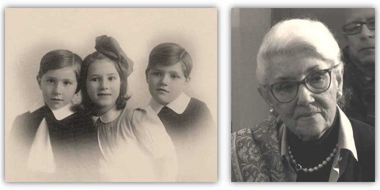 Lea Polgar in una foto d'infanzia con i fratelli e in un'immagine dello scorso anno scattata durane le celebrazioni a Udine in onore dei coniugi Mistruzzi