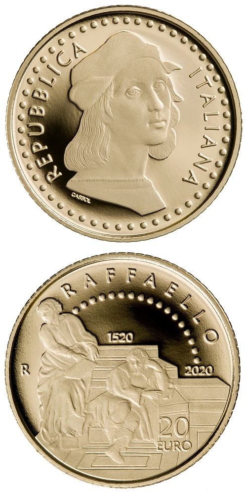 La moneta da 20 euro per Raffaello ha avuto tiratura di 1000 pezzi, tutti già venduti