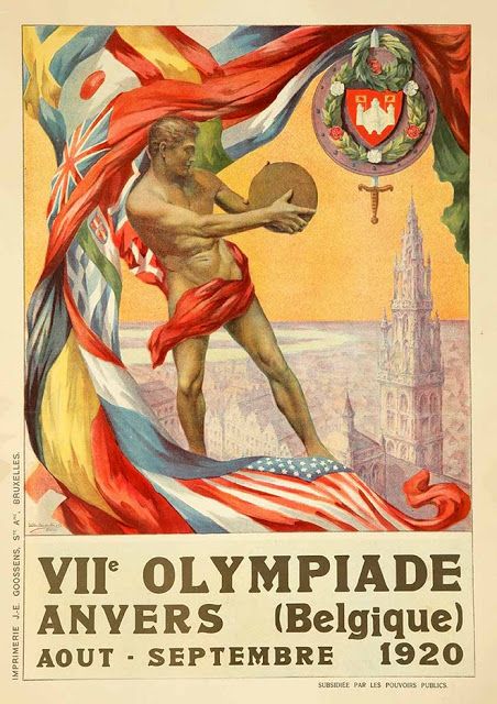 Venne scelto anche per il manifesto ufficiale di Anversa 1920 il discobolo, simbolo dello sport e del legame tra le Olimpiadi classiche e quelle moderne