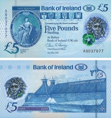 La banconota polimerica da 5 pound introdotta nel 2019