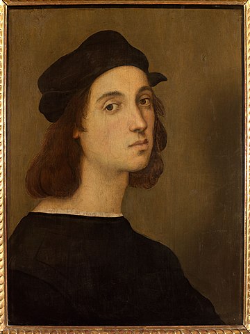 Raffaello Sanzio nel celebre autoritratto che si trova ad Urbino, nella casa natale del grande pittore e architetto