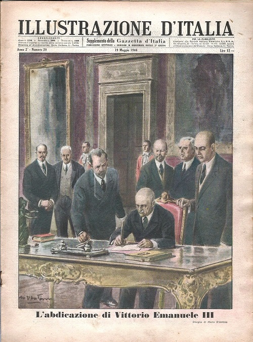 L'abdicazione del "re numismatico", vittorio Emanuele III, sulla copertina della "Illustrazione d'Italia": anche le riviste d'epoca hanno un fascino intramontabile 