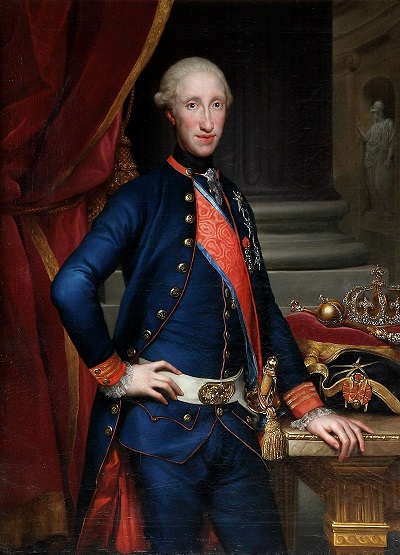 Ferdinando III di Borbone, ancor giovane, ritratto da Anton Raphael Mengs nel 1772