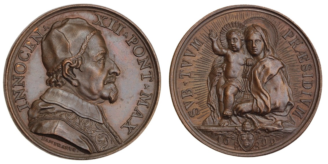 La versione in bronzo della medaglia esalta la plasticità del modellato specie sul rovescio, autentico capolavoro dell'incisore Giovanni Hamerani