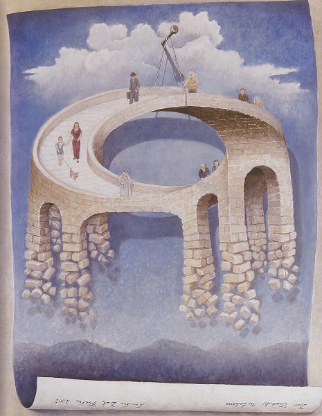 "Il viadotto della vita", opera di Sandro Del Prete, rappresenta un moderno esempio di arte basata sull'illusione ottica