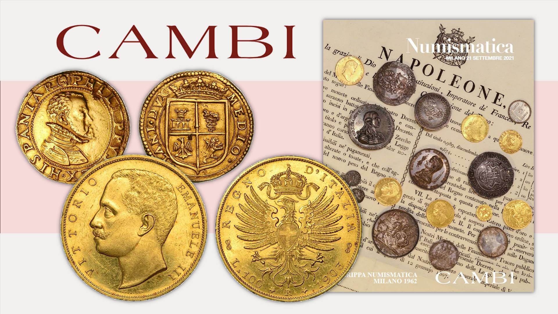 CAMBI ASTE debutta nella numismatica: PRIMA ASTA IL 21 SETTEMBRE