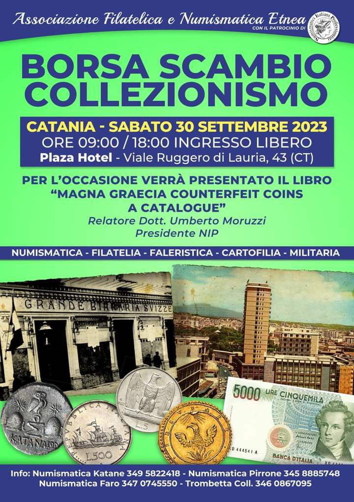 a catania il 30 settembre collezionismo numismatica filatelia cartofilia militaria faleristica premio nip libro falsi