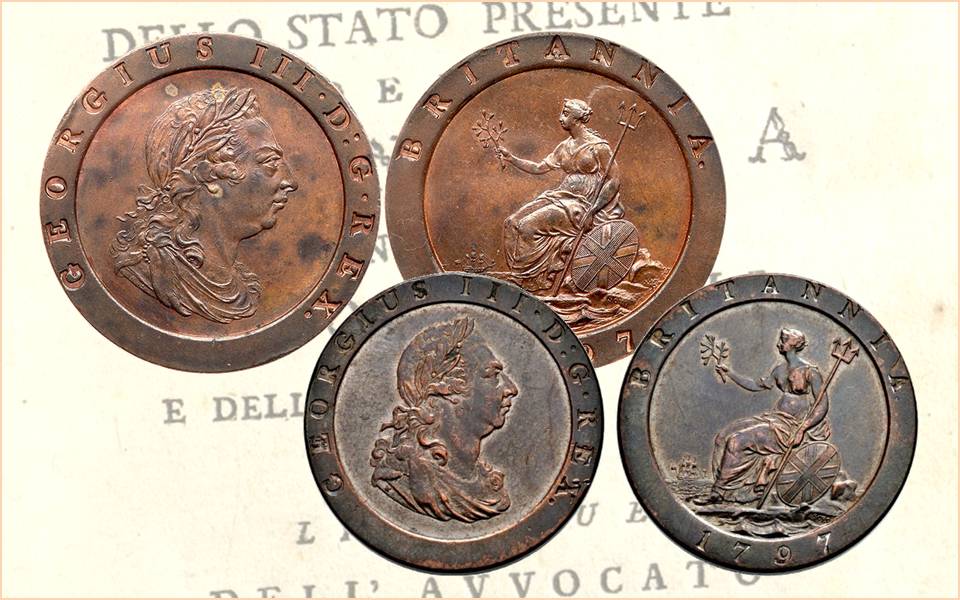 piastre di tipo inglese ezecca di napoli numismatica penny pence guinea
