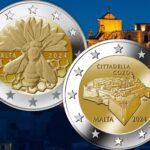 l'ape e la cittadella di gozo 2 euro monete malta 2024 maria anna frisone noel galea bason