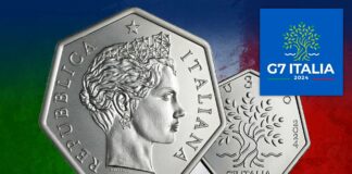 moneta a sette lati italian presidenza g7 argento 3 euro emanuele ferretti ipzs mef