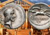 moneta numismatica rarità denario piso frugi roma repubblica argento cicerone apollo cavaliere ludi apollinei