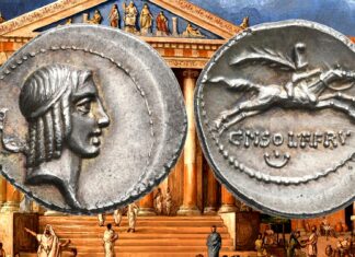 moneta numismatica rarità denario piso frugi roma repubblica argento cicerone apollo cavaliere ludi apollinei