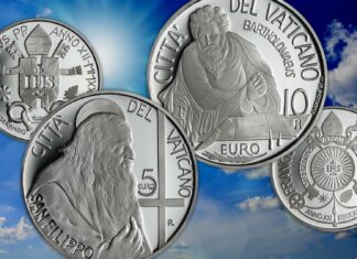 apostoli filippo e bartolomeo santi monete vaticano euro argento luigi oldani antonella napolione ipzs