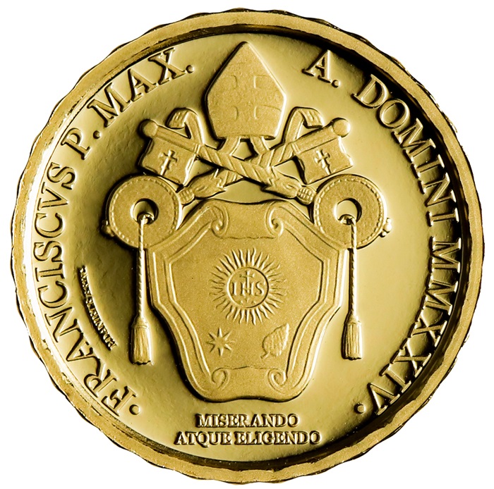 10 euro battesimo 2024 moneta oro patrizio daniele papa francesco vaticano