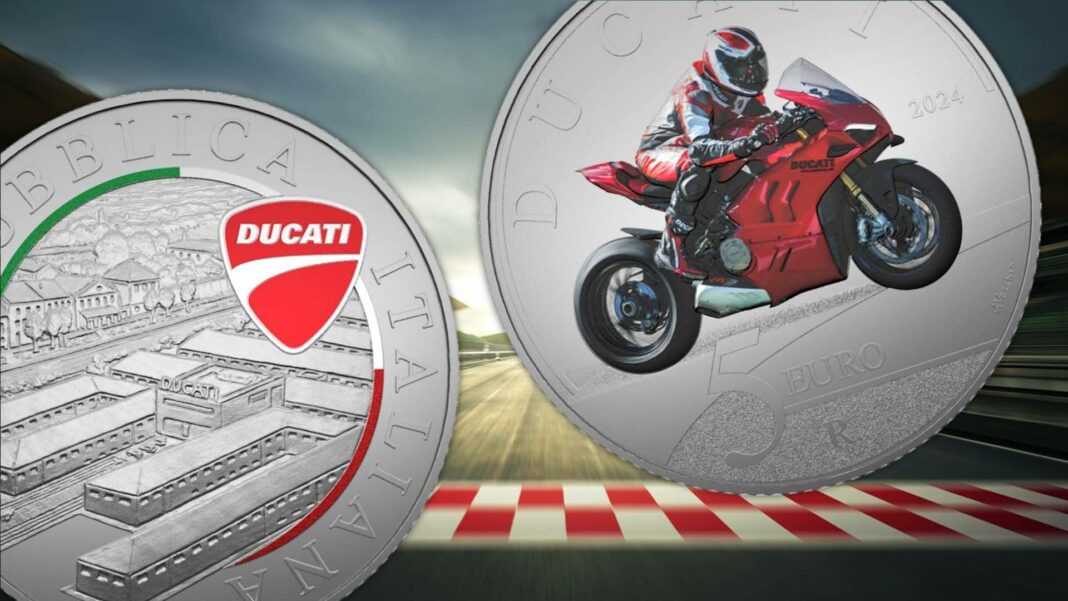 monete ducati italia ipzs 5 euro argento antonio vecchio 916 cucciolo panigale motori sport motogp