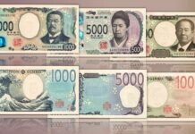 tre nuove banconote del giappone yen tokio denaro moneta valuta numismatica ritratti sicurezza falsificazione