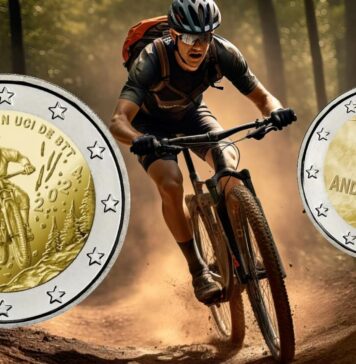 2 euro sportive di andorra 2024 sci mountain bike sport moneta collezione euro