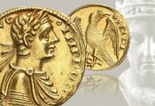 augustale di federico ii di svevia moneta oro medioevo ritratto aquila sicilia brindisi messina regno numismatica