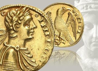 augustale di federico ii di svevia moneta oro medioevo ritratto aquila sicilia brindisi messina regno numismatica