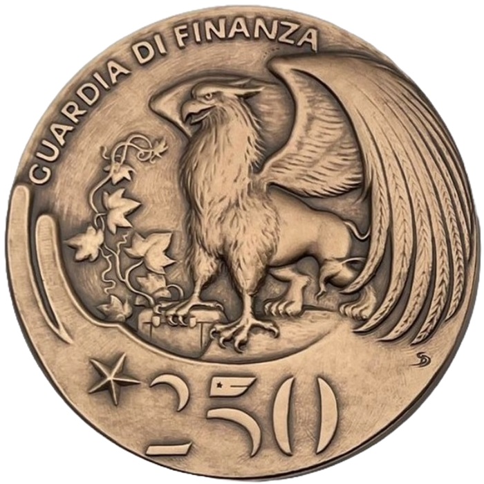 250 anni della guardia di finanza medaglia arte sandra deiana picchiani e barlacchi italia