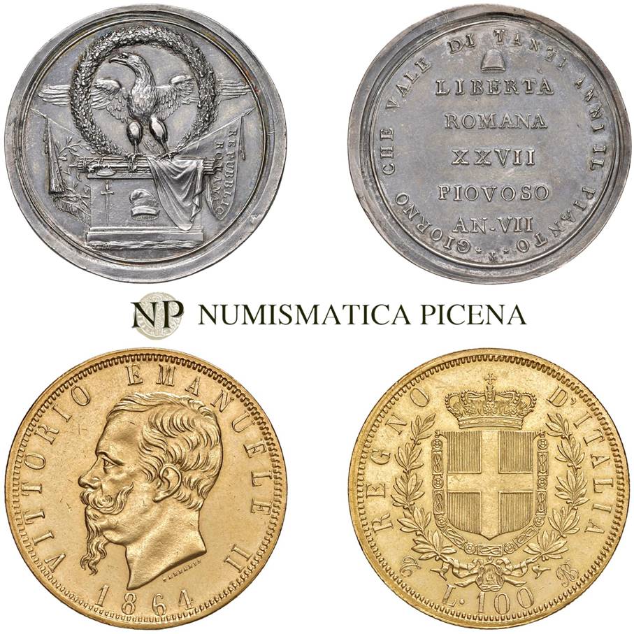 asta 15 numismatica picena monete medaglie italia mondo oro argento bronzo collezione rarità valore lire euro online e-live deamoneta bidinside