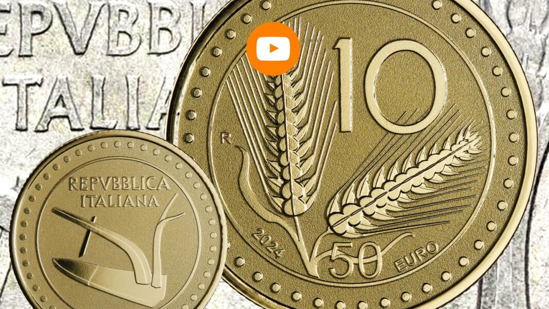 moneta da 10 lire spighe euro oro ipzs mef edizione speciale commemorativa rarità numismatica