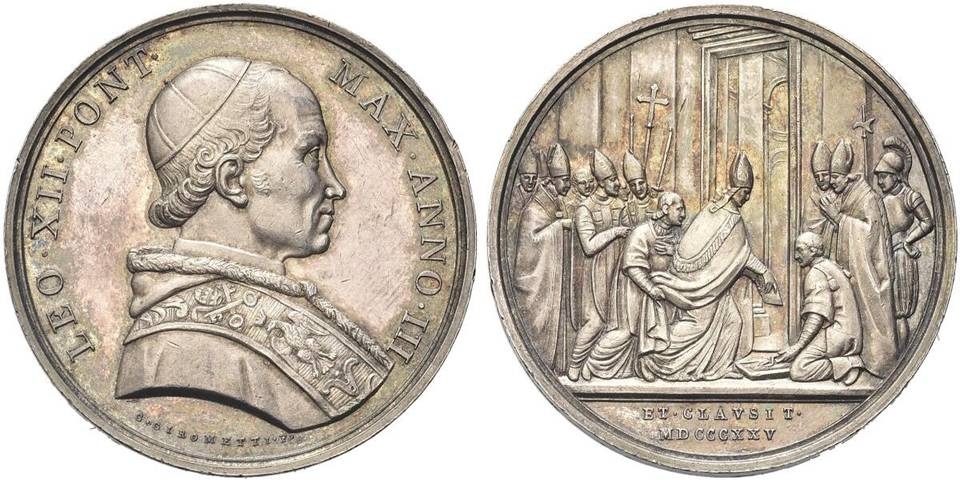 anno santo 1825 giubileo chiesa cattolica roma papato leone xii moneta medaglia numismatica