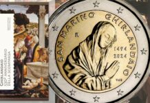 2 euro ghirlandaio di san marino cappella sassetti adorazione dei pastori arte pittura rinascimento firenze bellezza vergine