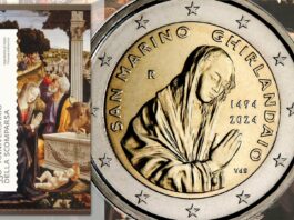 2 euro ghirlandaio di san marino cappella sassetti adorazione dei pastori arte pittura rinascimento firenze bellezza vergine