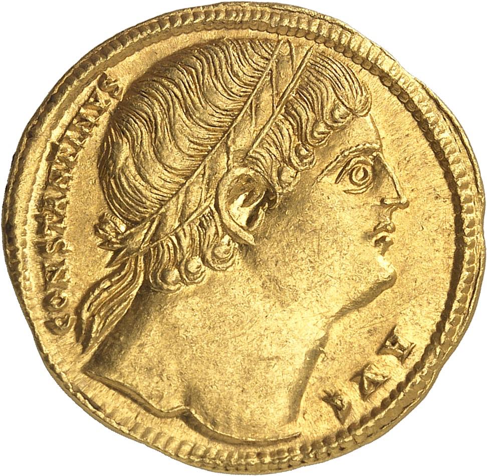 multiplo da due solidi di costantino il grande moneta oro tessalonica unicum asta conversione cristianesimo tesoro top price numismatica