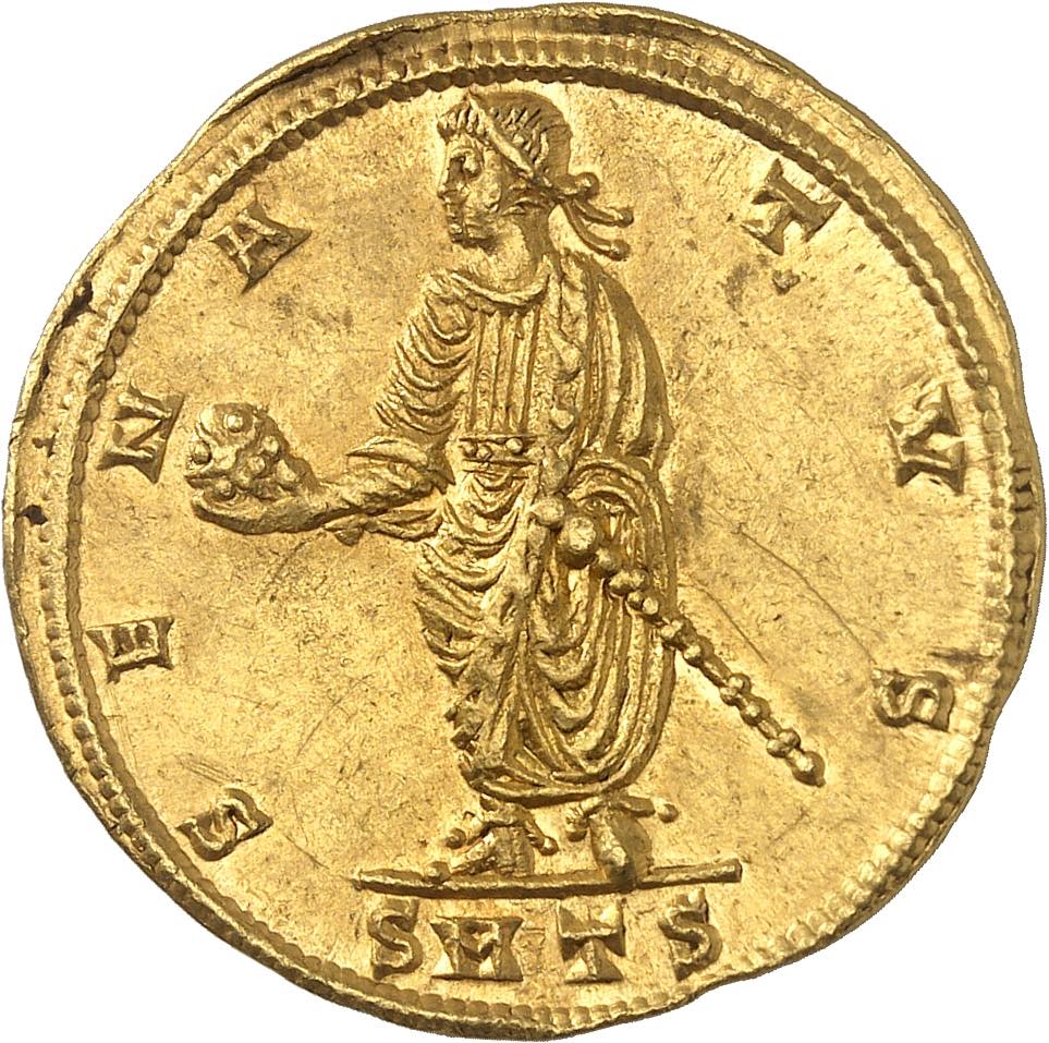 multiplo da due solidi di costantino il grande moneta oro tessalonica unicum asta conversione cristianesimo tesoro top price numismatica