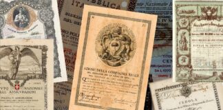 asta portafoglio storico 40 bologna titoli azioni bond certificati lettere cartamoneta buoni borsa stock exchange