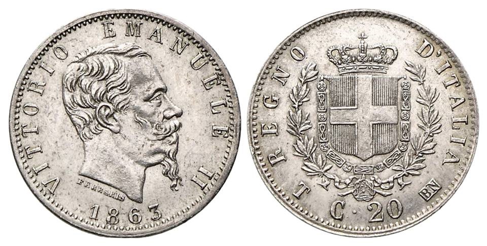 monete del regno lire centesimi stemmino rarità numismatica eccezionale conservazione fior do conio valore