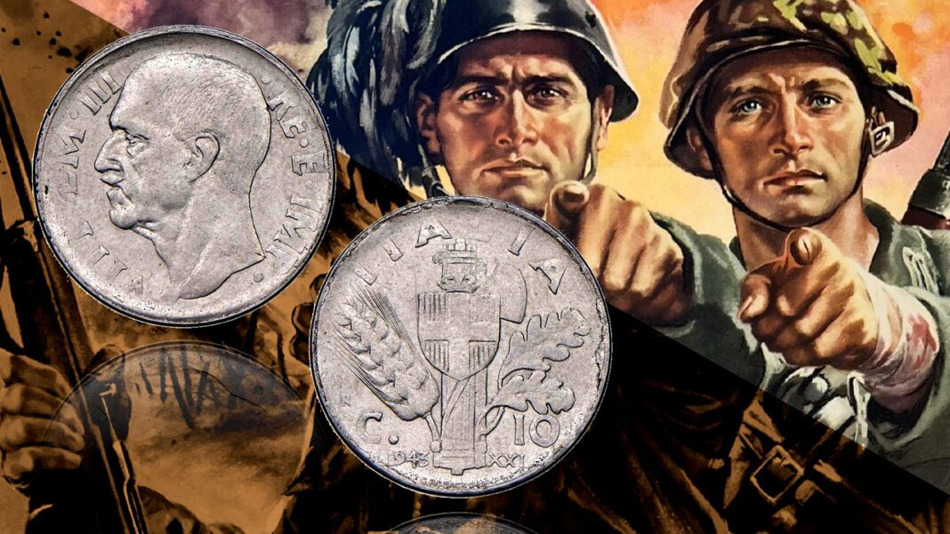 10 centesimi impero 1943-XXI in acciaio repubblica sociale italiana fascismo benito mussolini zecca aosta moneta esperimento rarissima asta nomisma numismatica valore