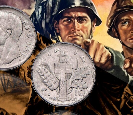 10 centesimi impero 1943-XXI in acciaio repubblica sociale italiana fascismo benito mussolini zecca aosta moneta esperimento rarissima asta nomisma numismatica valore