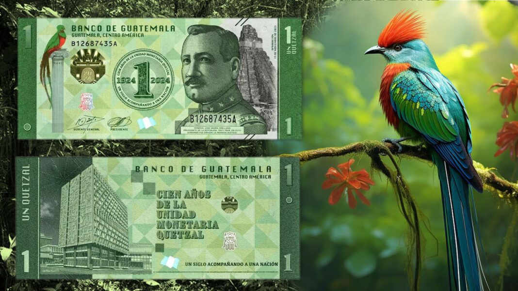 100 anni del quetzal moneta valuta guatemala denaro banca centale maya natura