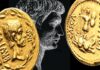 aureo con ritratto di bruto moneta oro roma rarità eccezionale asta numismatica genvensis storia giulio cesare assassinio euro lire valore