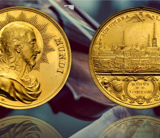 medaglia del salvatore vienna salvatormedaille oro argento cristo vedutà città premio onorificenza niccolò paganini violino musica virtuoso compositore